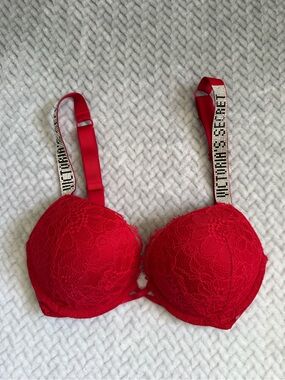 VS rhinestone lace push up bra